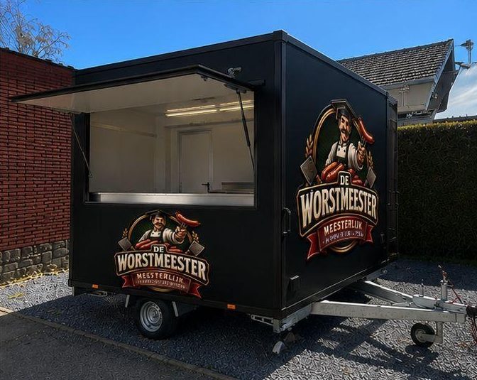 De foodtruck van De Worstmeester met open luik
